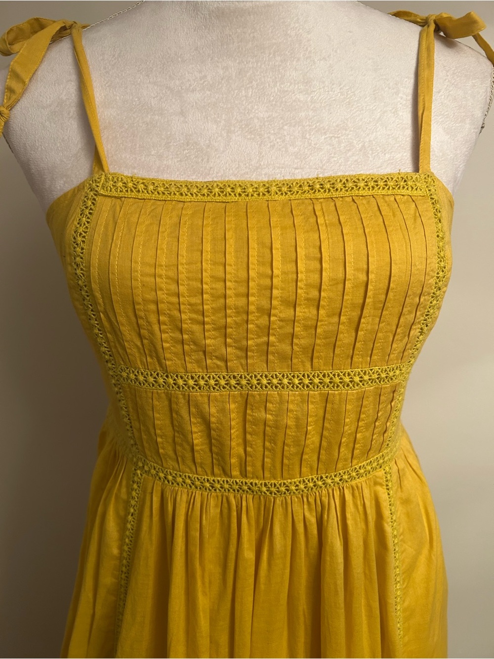 Point Sur Yellow Tie-Shoulder Midi Dress - Size 4 - Excellent Used Condition - Picture 3 of 9